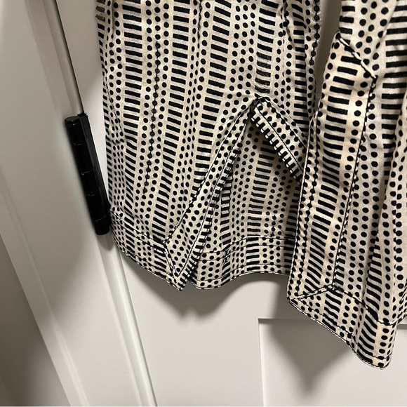 NWT Tory Burch Size 10 Stephanie Long Sleeve Tunic Cotton Blouse Khaki - Picture 7 of 8